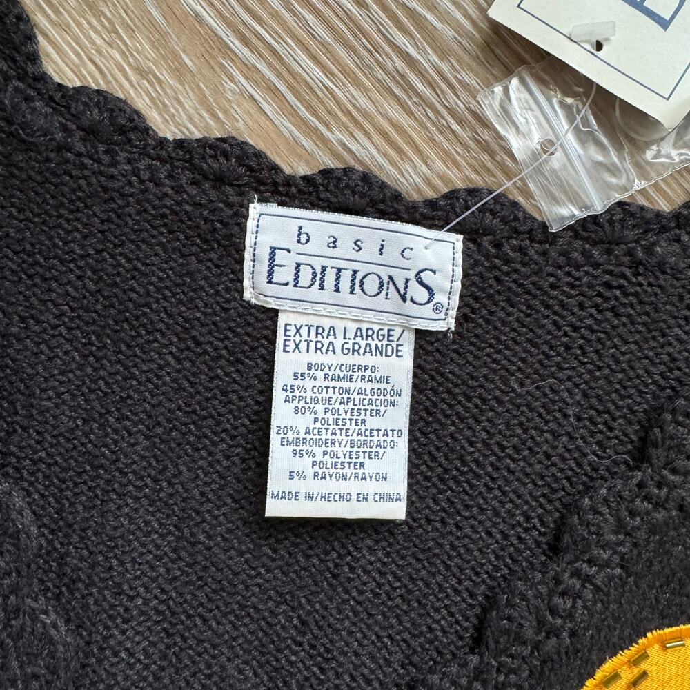 Vintage 90s Halloween Sweater Vest Grumpy Bears Pumpkins NWT XL - Picture 4 of 8